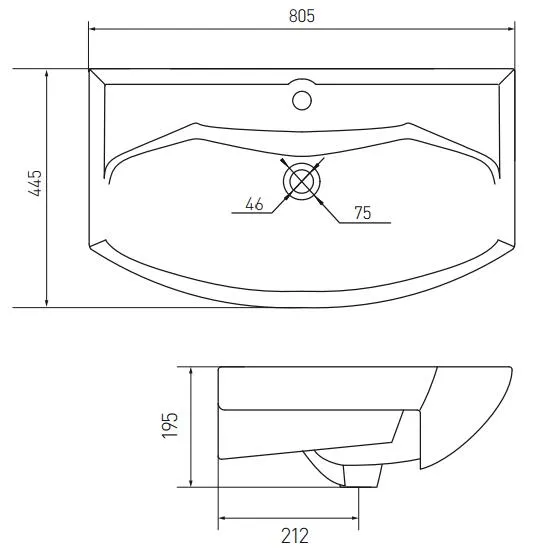 Раковина AQUATON SMILE 80, белая () 1WH207783
