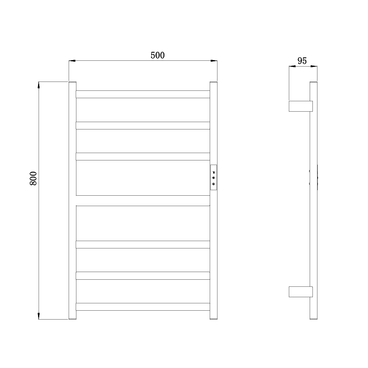 Полотенцесушитель электрический RAGLO настенный сенсорный с терморегулятором , матовая медь R350.06.33