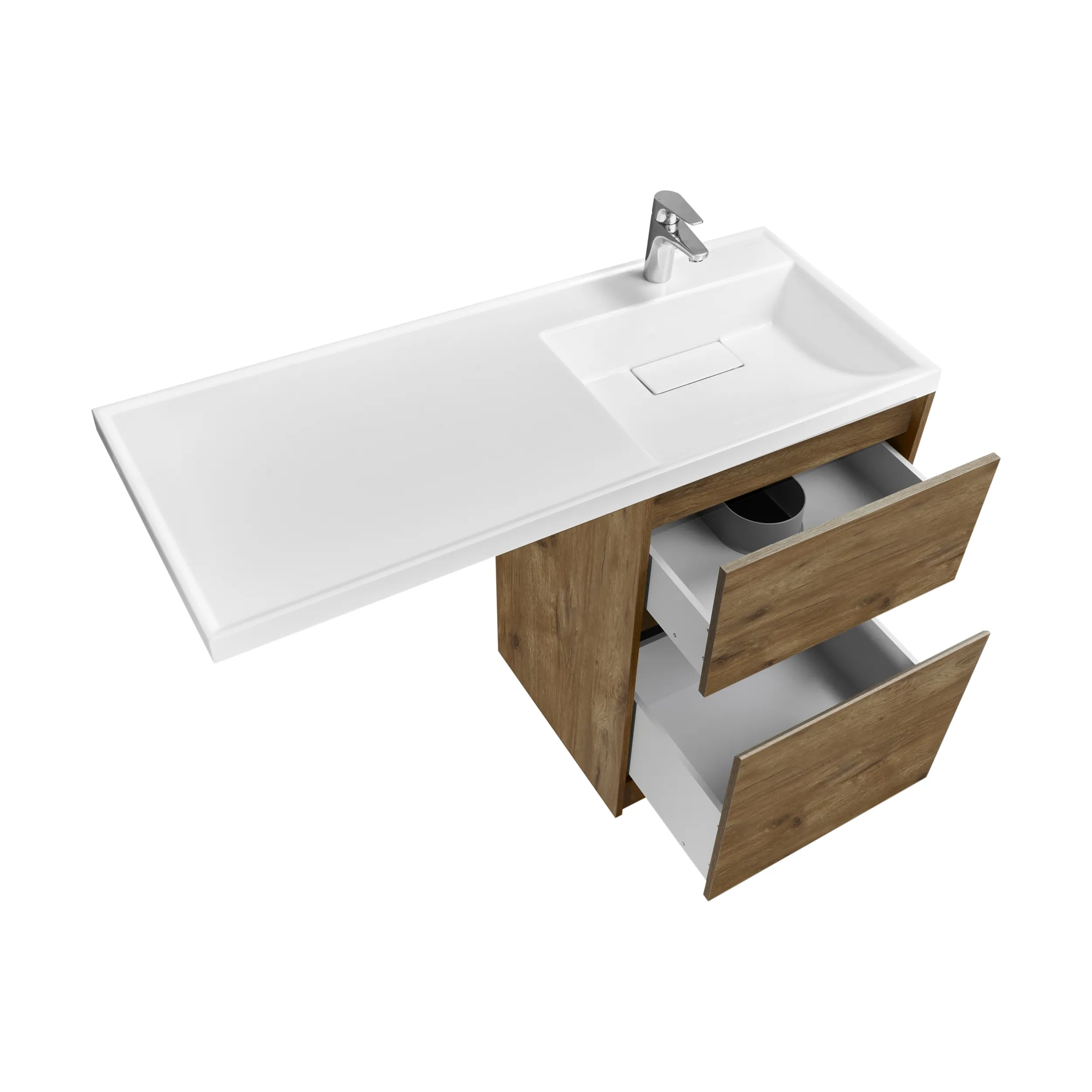 Корпус тумбы под раковину AQUATON Лондри 60 Дуб Рустикальный без фасада 1A266901LHDR0