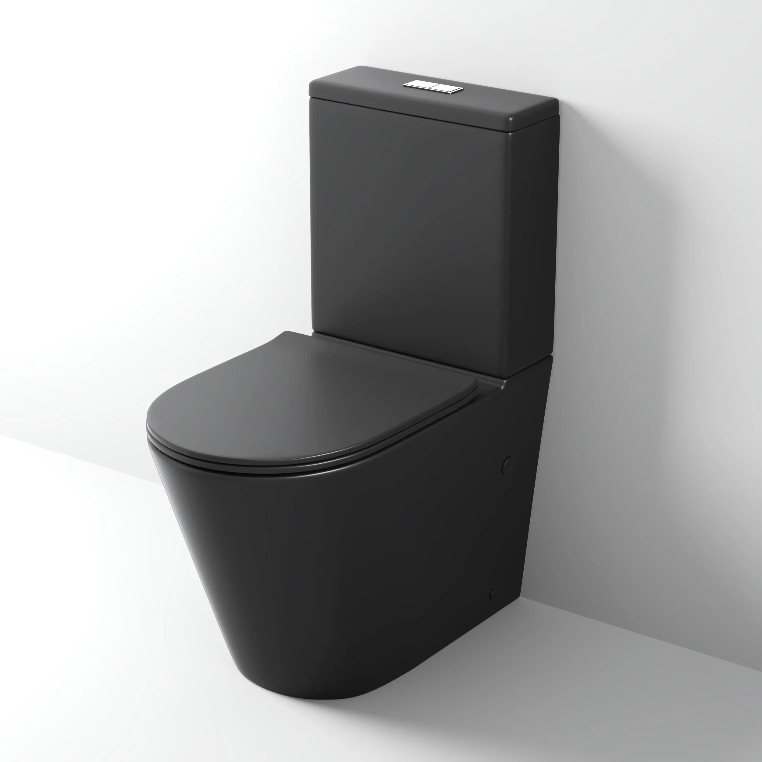 Унитаз напольный Grossman (640х360х835) безободковый,черный матовый с тонкой крышкой,микр GR-4458BMS