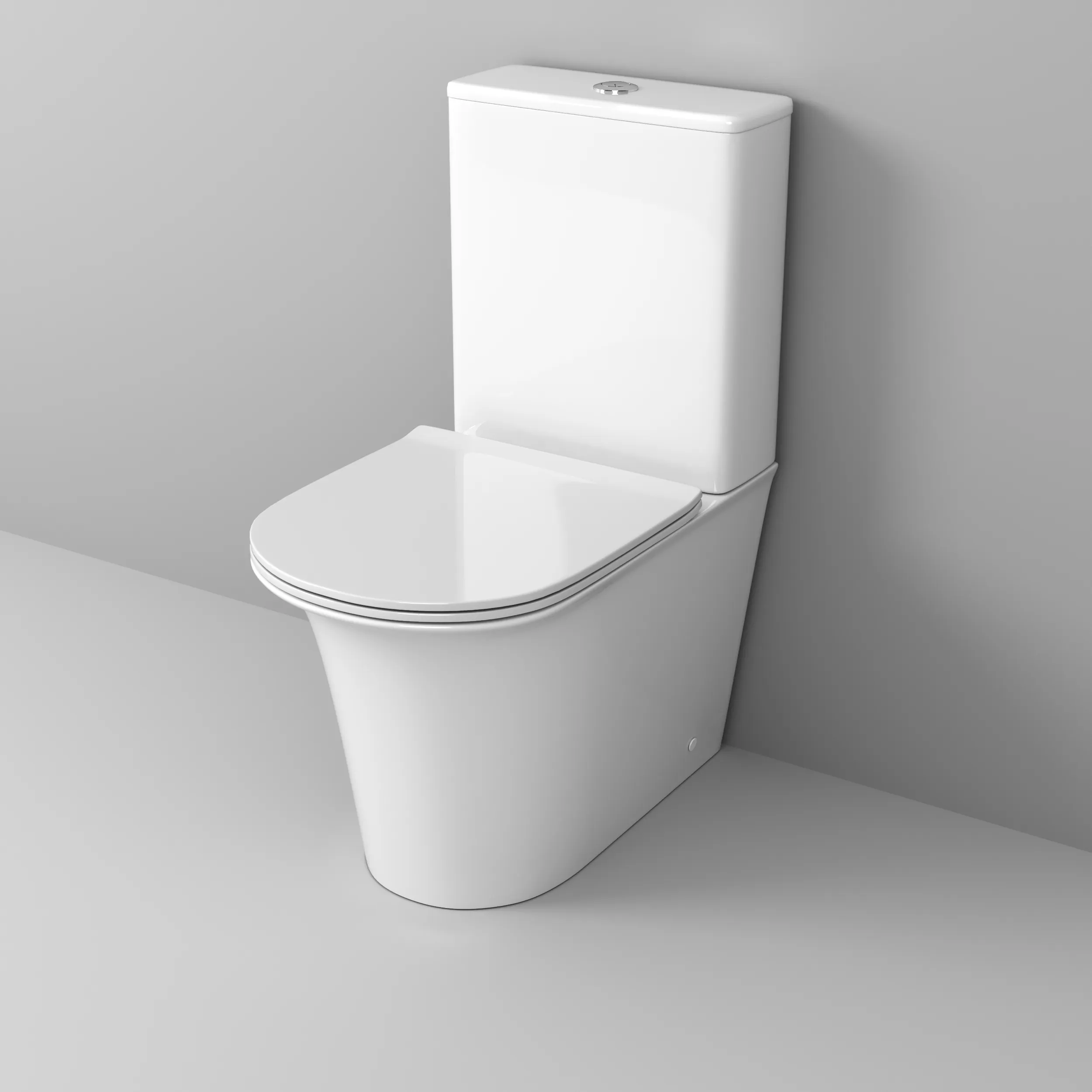 Унитаз Galaxy (610х365х830) напольныйбезободковый с тонкой крышкой, 2 места GR-4469S