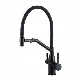 Смеситель для кухни с фильтром для питьевой воды черный FRAP F4397-6