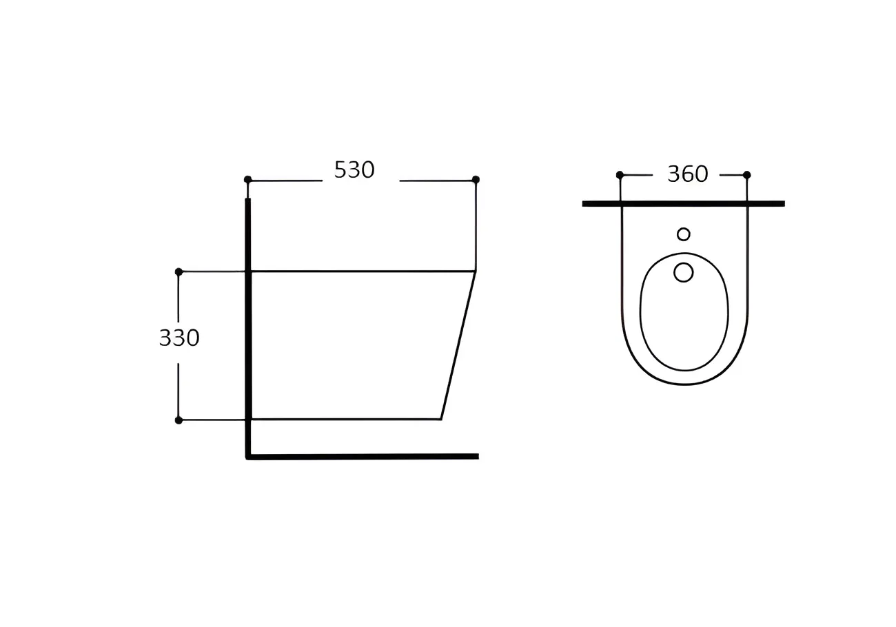 Биде подвесное Aquatek ВЕГА 530*360*330, цвет серый матовый AQ1057-MG