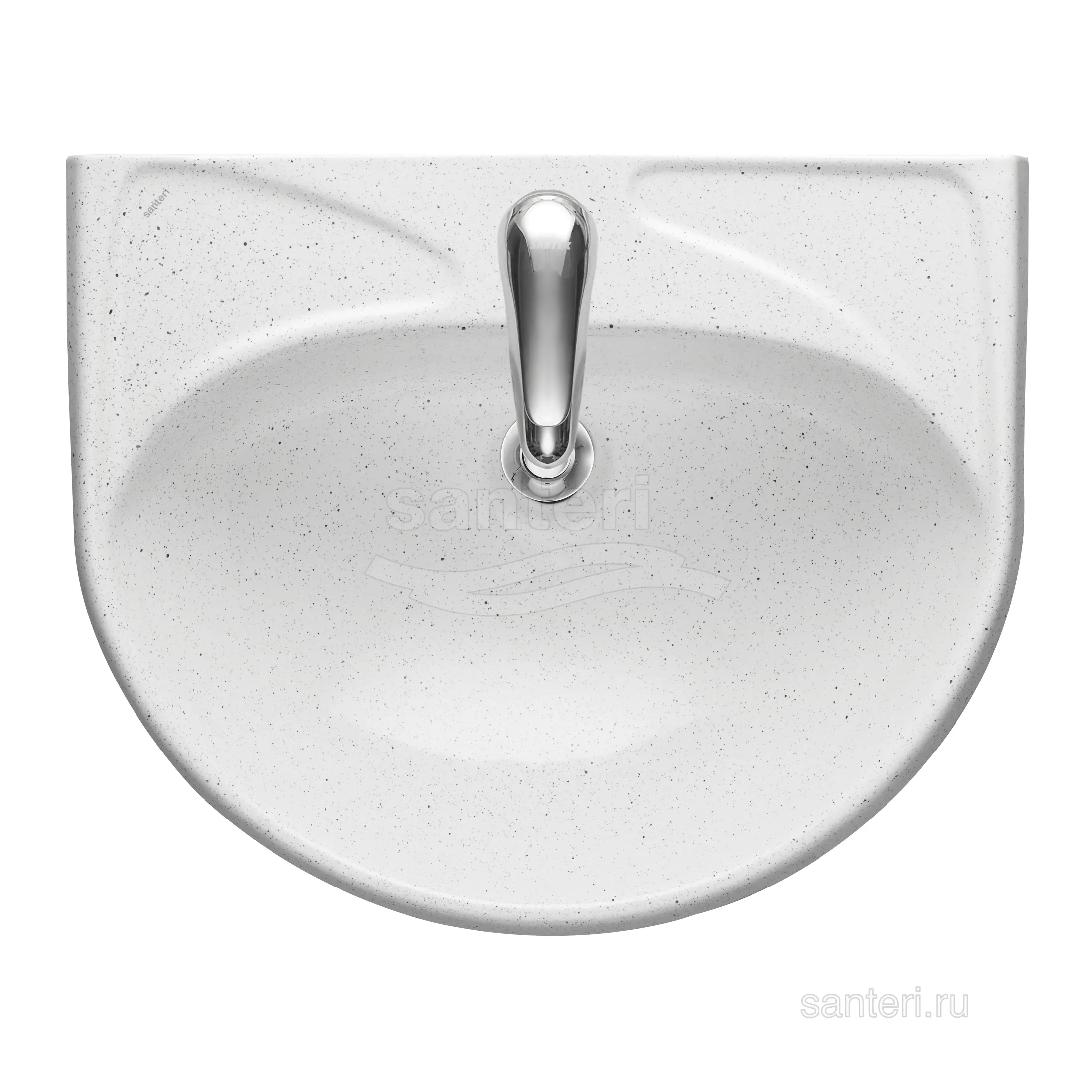 Раковина Santeri Вест с переливом крап на белом 131118S0111B0 в магазинах СантехГид