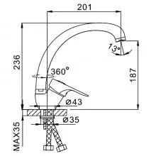 Смеситель для кухни FRAP F4128-B