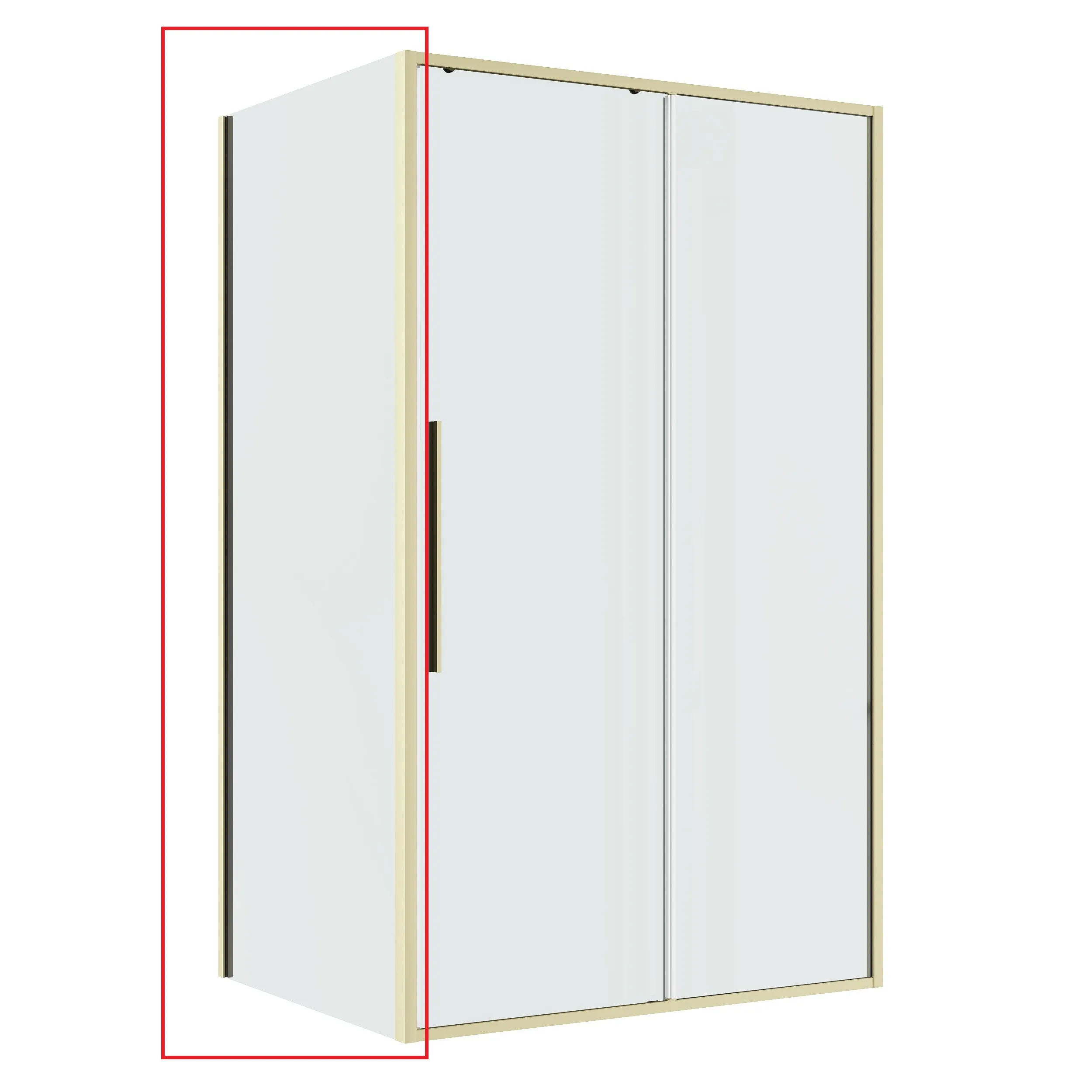 Боковая стенка Niagara Nova (90х195) золото сатин,стекло прозрачное,1 место NG-A90SG-34 