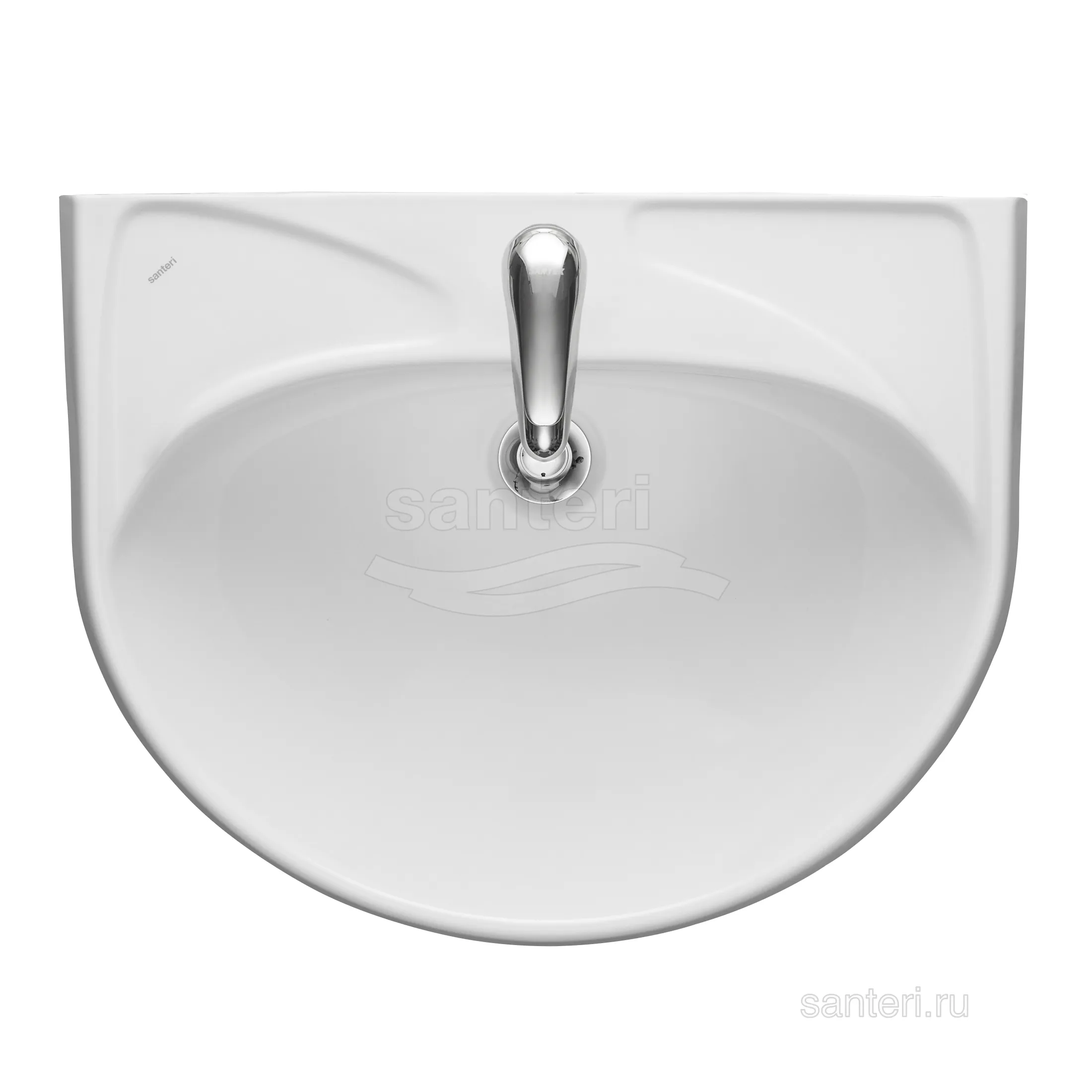 Раковина Santeri Вест с переливом белый 131118S0011B0 в магазинах СантехГид