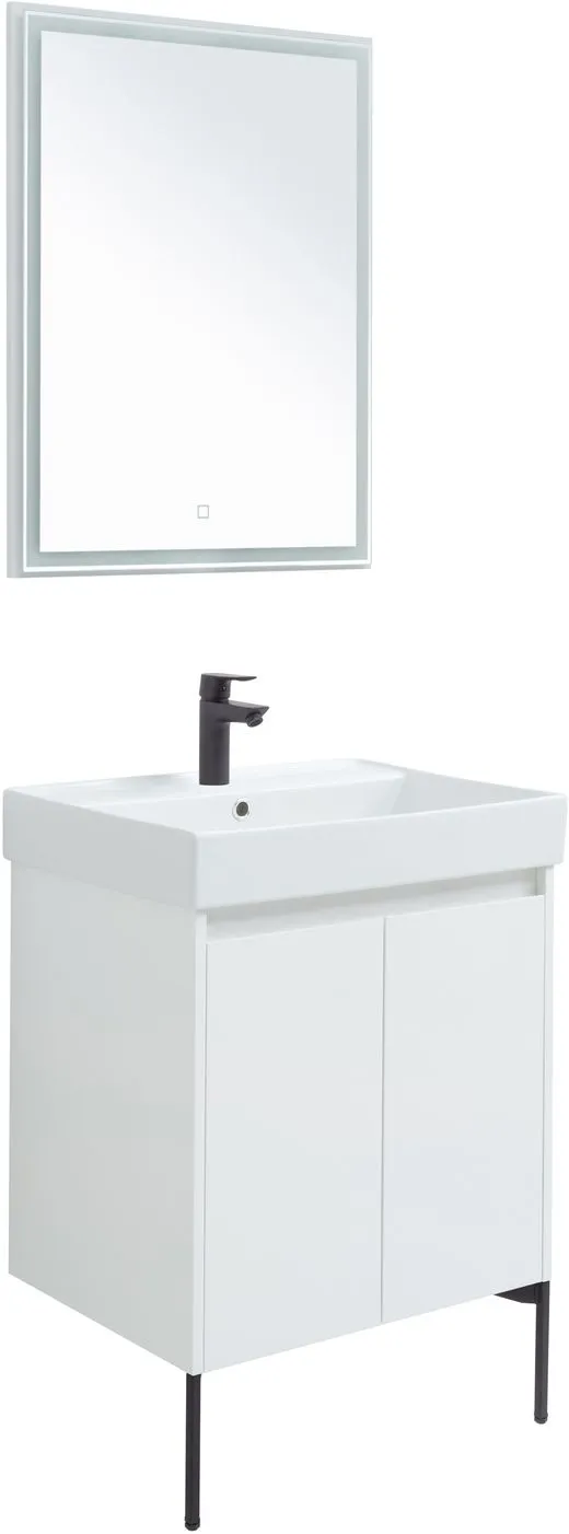 Комплект мебели для ванной Aquanet Nova Lite 60 белый глянец (2 дверцы)