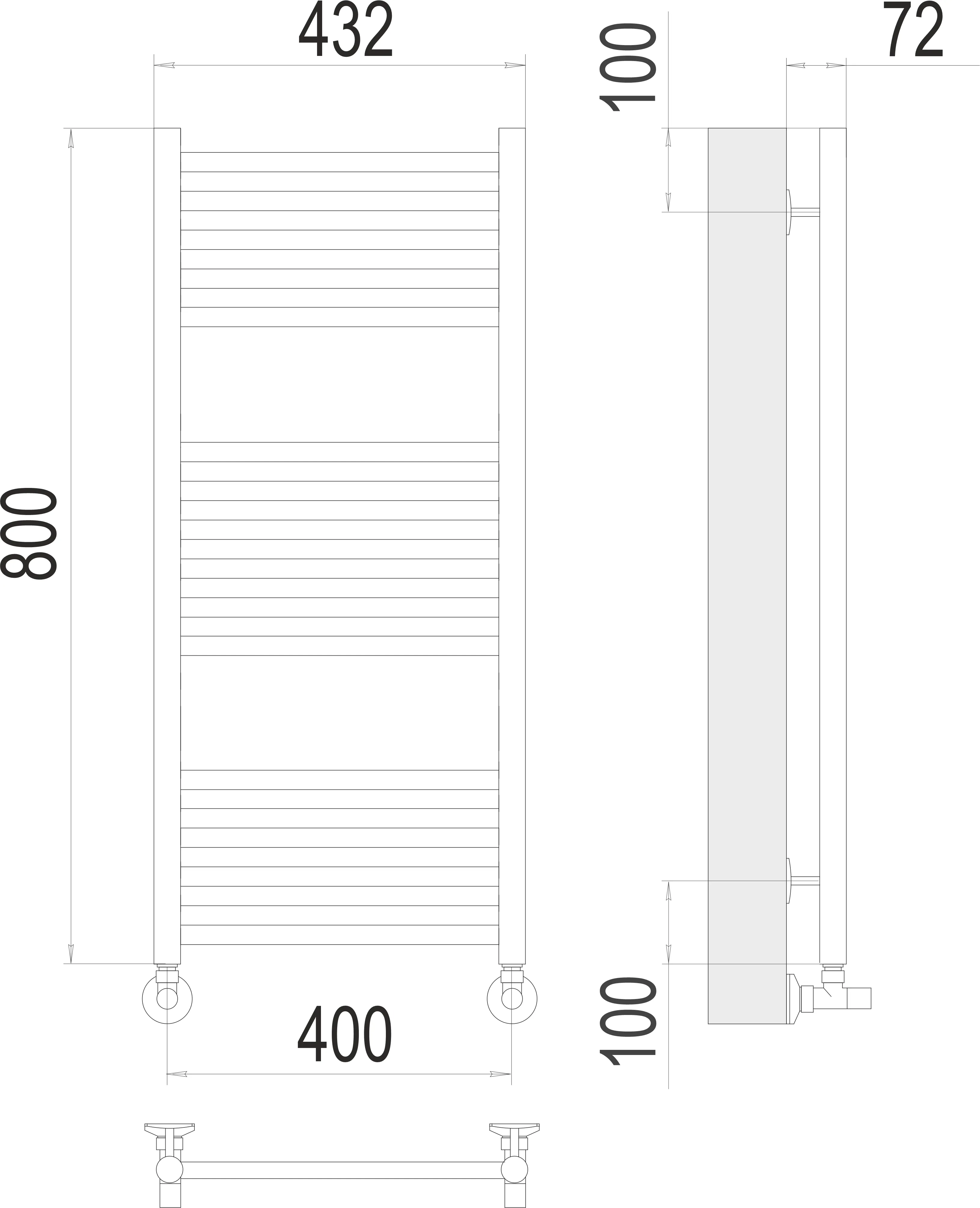 Полотенцесушитель Аврора П16 400х800