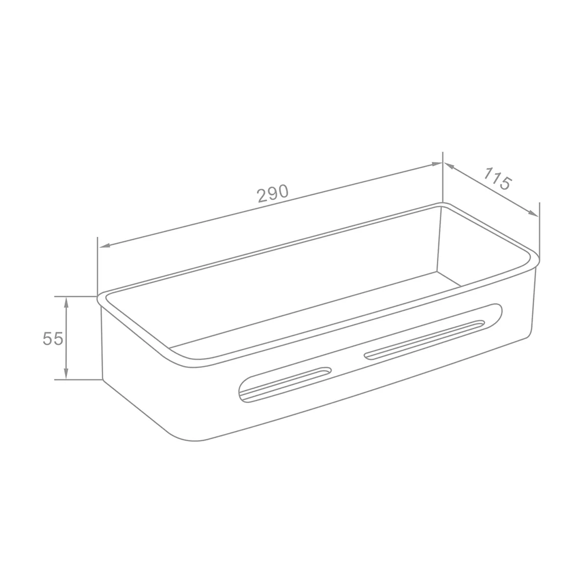 Полка для ванной и душа Raglo R340.02.06 прямая с крючками,черный