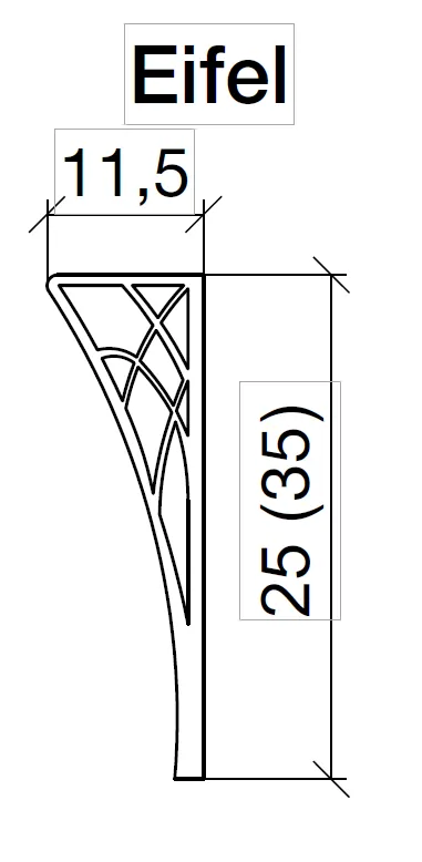 Ножки Eifel хром, короткие, h25 (пара)
