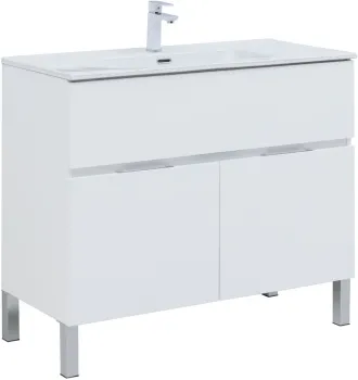 Тумба под раковину Aquanet Алвита New 100 1 ящик, 2 дверцы, белый матовый