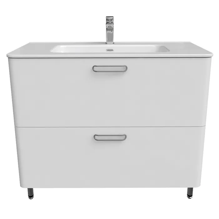 Тумба напольная с умывальником, белая, 100 см, Brick, IDDIS, BRI10WFi95K