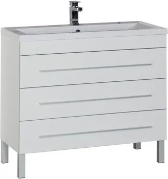 Тумба под раковину Aquanet Верона 100 белый (напольная 3 ящика)