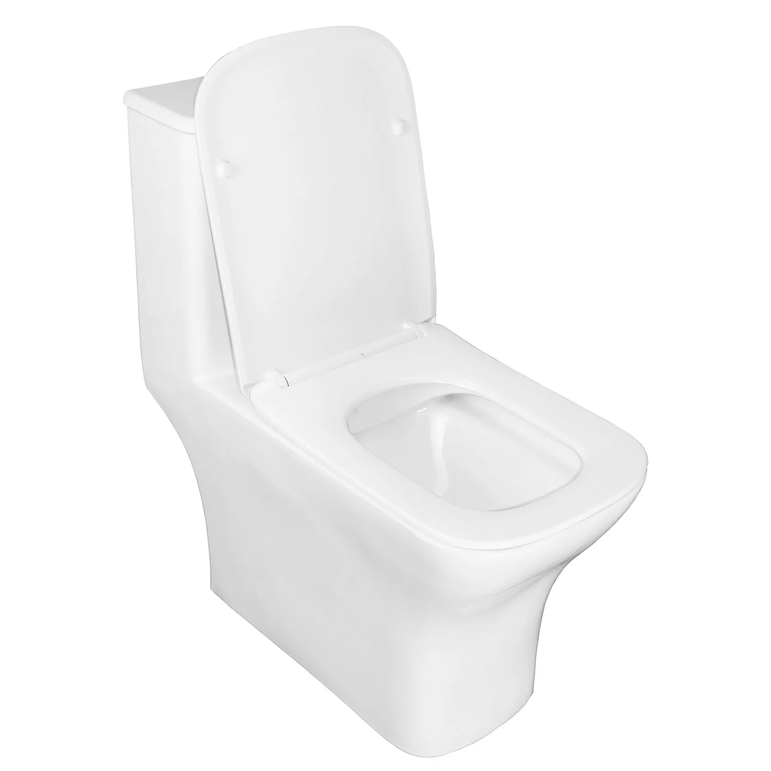 Унитаз-моноблок Azario Lodi 350х665х750 напольный, безободковый, горизонтальный слив, сиденье дюропласт микролифт () AZ-8617