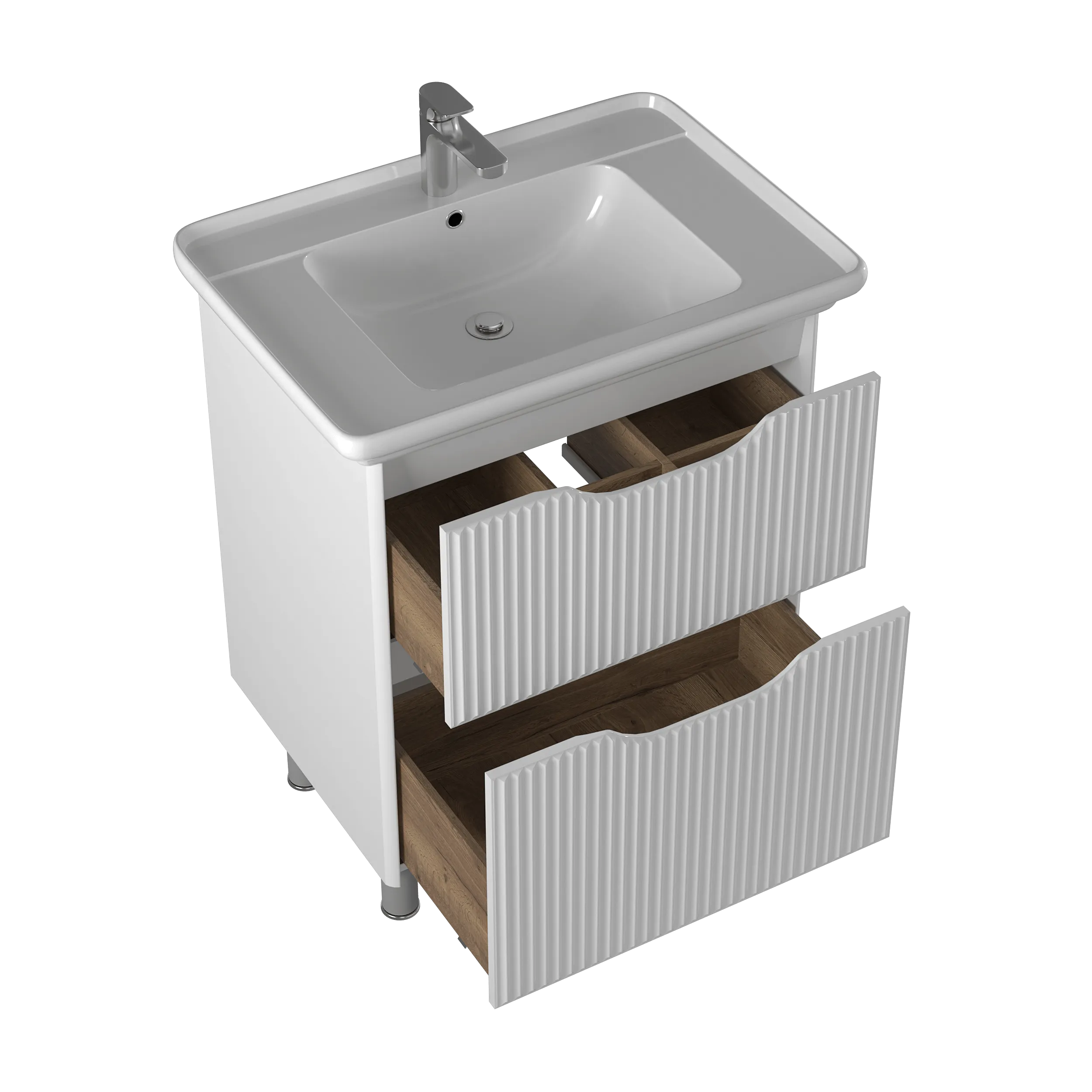 Тумба под раковину Briz Монблан 
75 см, белый глянец