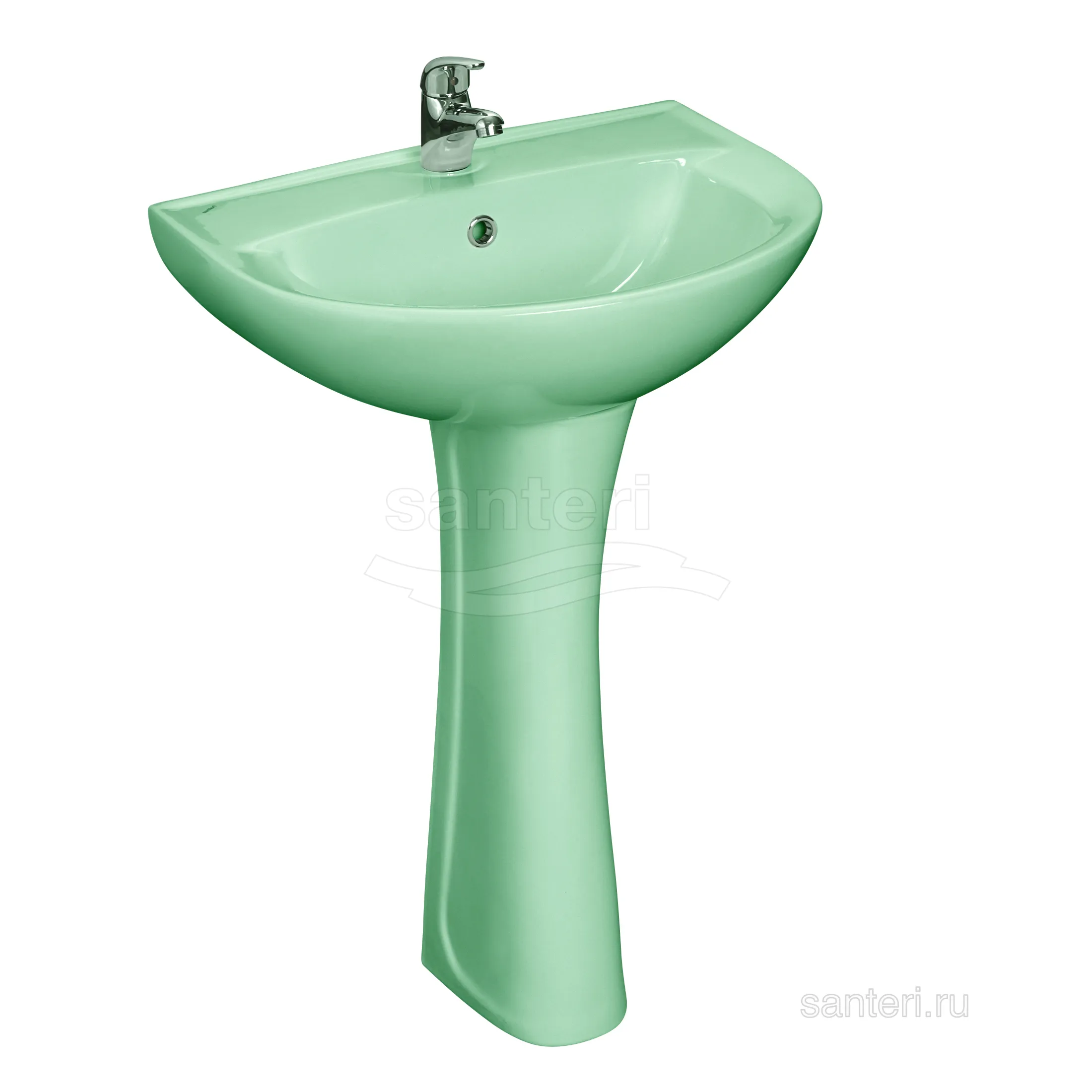 Раковина Santeri Виктория с переливом салатовый 131116S0411B0 в магазинах СантехГид