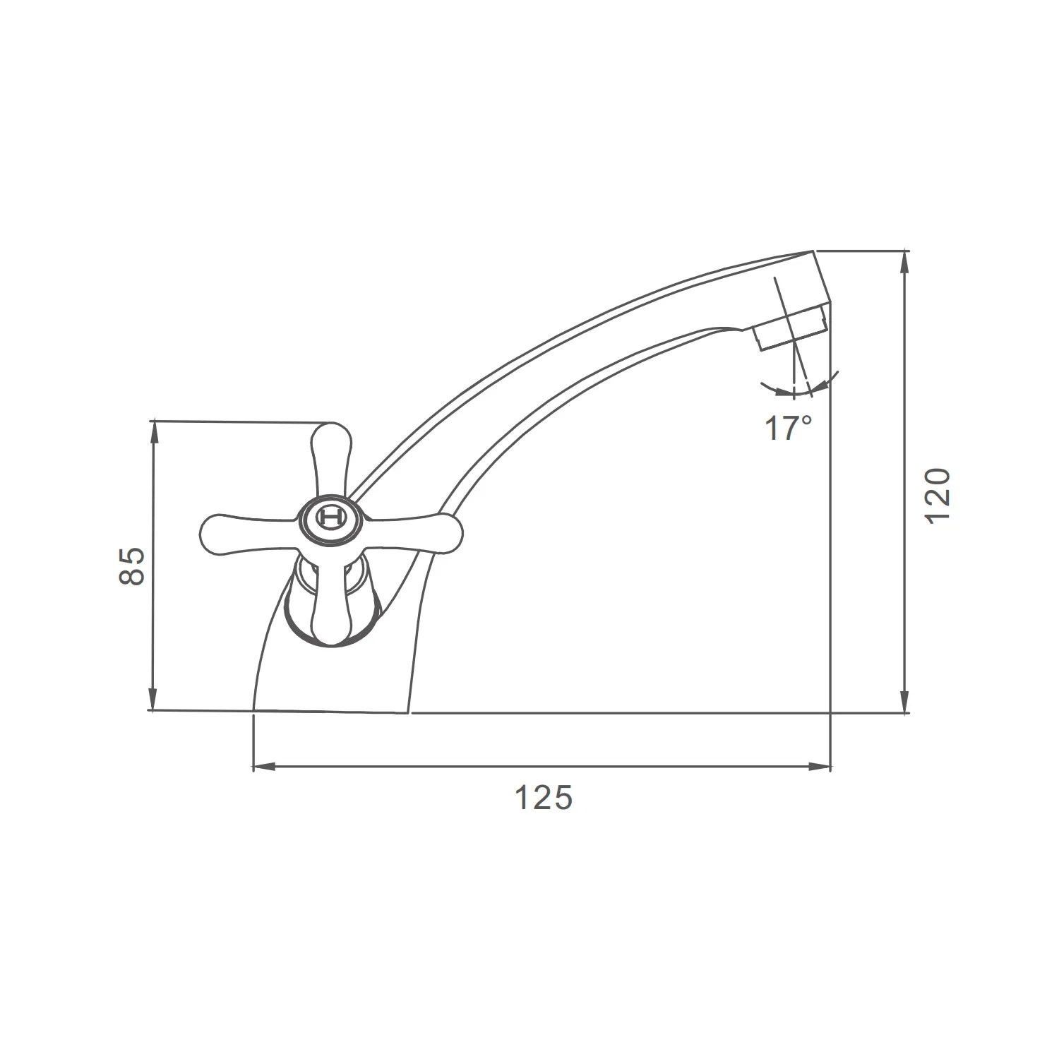 Смеситель Prohanss На раковину вентильный монолитный, хром P10.10