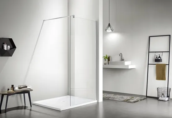 AQ NAR 6310-140 Душевая перегородка Walk in с держателем 1400x2000 профиль хром, стекло прозрачное 