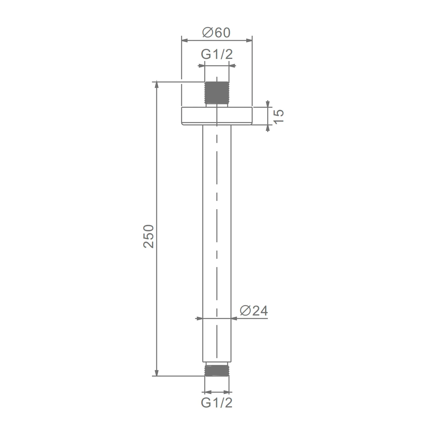 Держатель для лейки  Raglo R470.32 верхнего душа потолочный нержавеющая сталь, хром