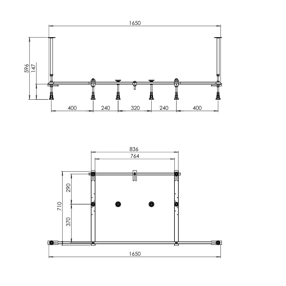 W94A-180U80W-R X-joy Каркас для ванны пристенной 180x80 см