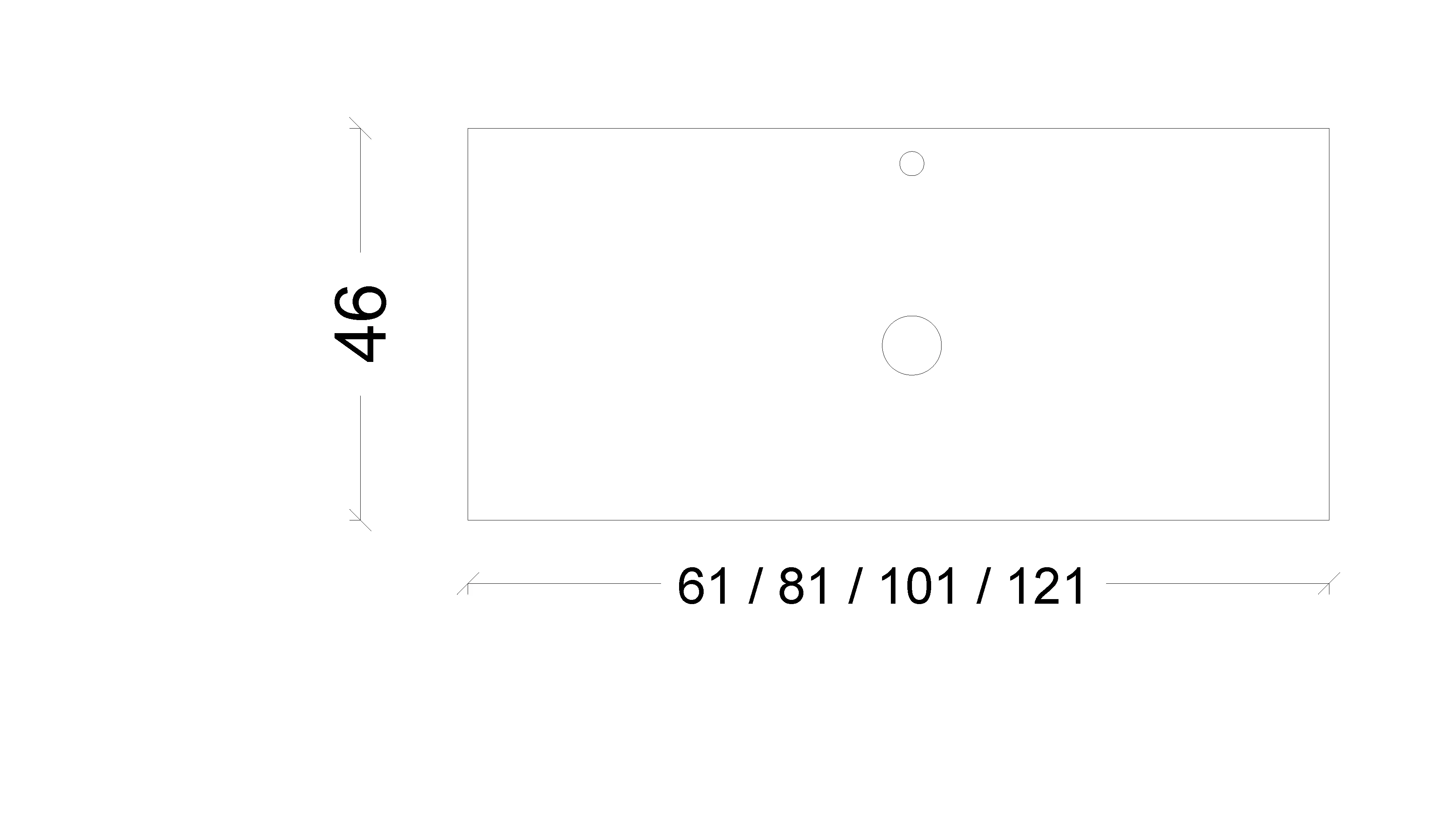 Столешница прямая черная 100 VALLESSI
