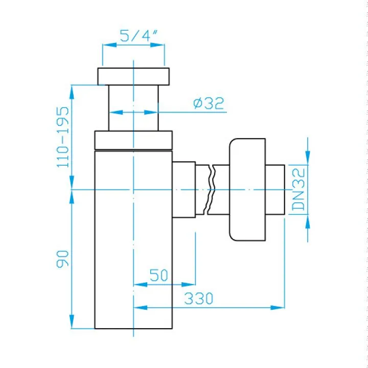 Сифон для умывальника 5/4 "квадратная труба, латунь в магазинах СантехГид