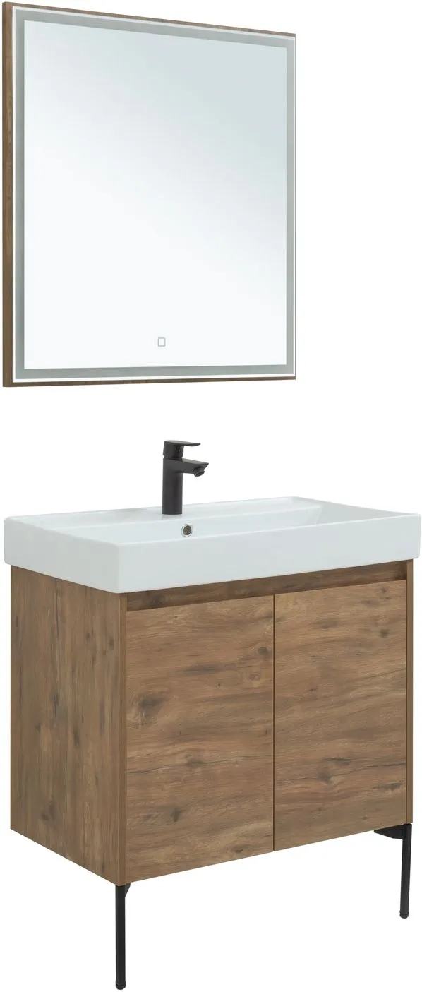 Комплект мебели для ванной Aquanet Nova Lite 75 дуб рустикальный (2 дверцы)