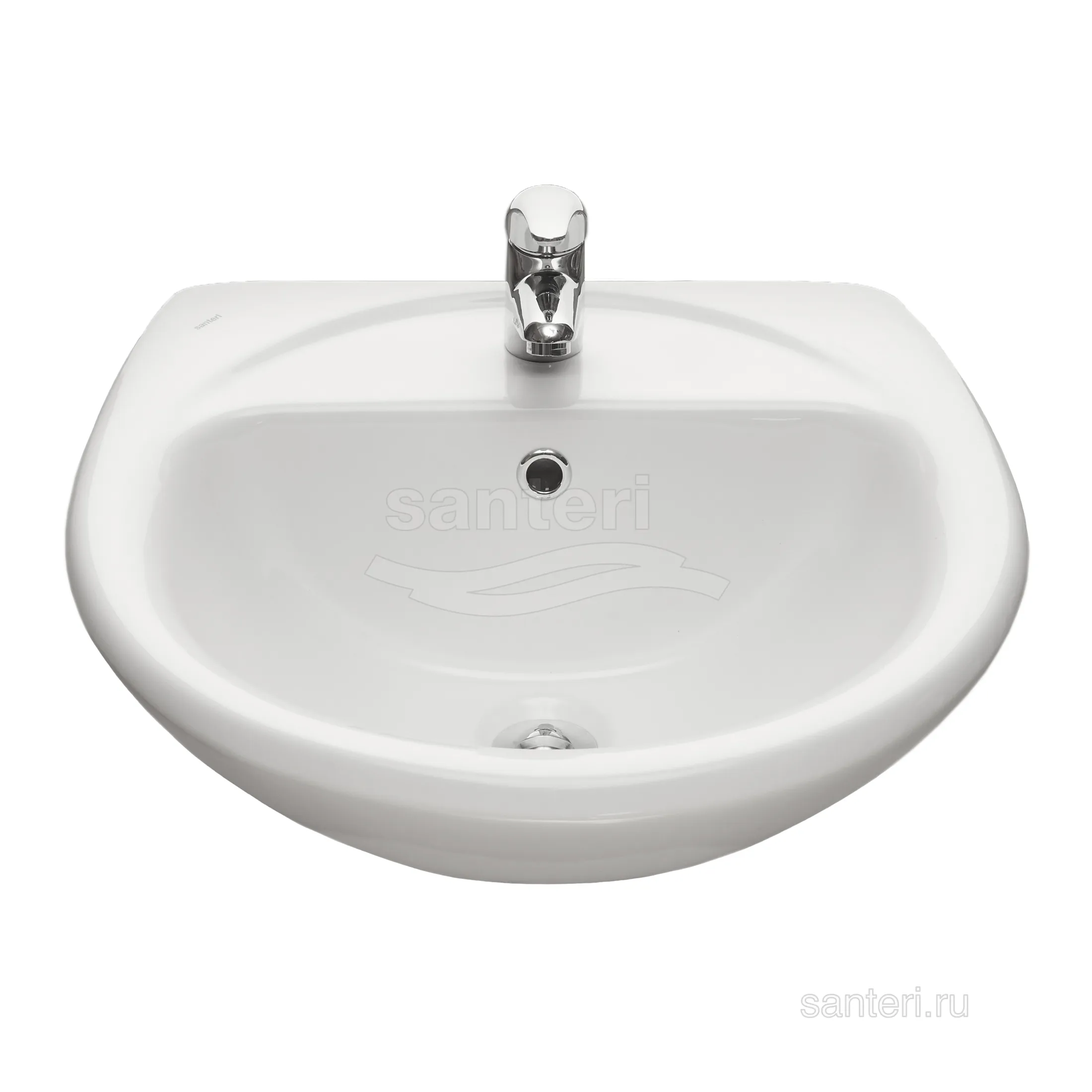 Раковина Santeri Соната с переливом белый 131112S0011B0 в магазинах СантехГид
