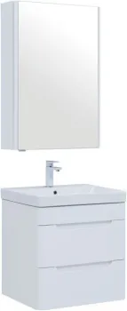 Комплект мебели для ванной Aquanet София 60 белый глянец (2 ящика)