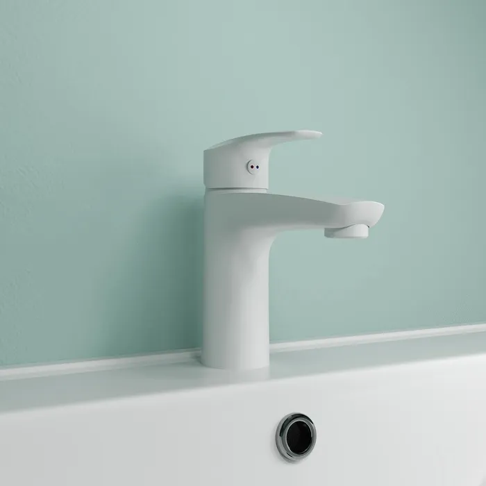 Смеситель для умывальника, белый матовый, Ray, IDDIS, RAYWT00i01