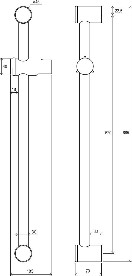 Душевой держатель Ravak подвижный 60 см 972.00, X07P012 