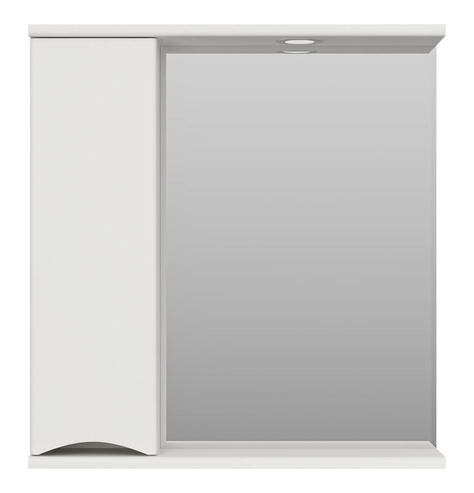 Зеркало Атлантик - 70 с 1 шкаф. белый левый