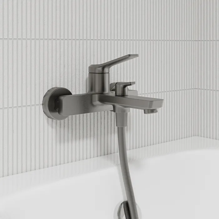 Смеситель для ванны, графит матовый, Parker, IDDIS, PARGM00i02WA