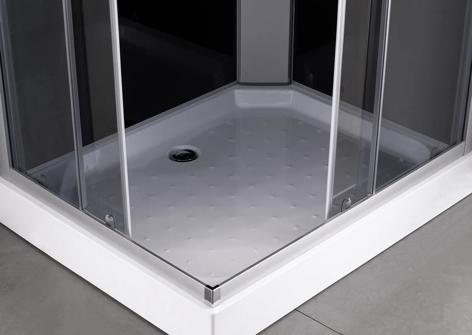 Душевая кабина Loranto 1000х800х2150 правосторонняя, черное заднее стекло, поддон 13см, матовое стекло 4мм, профиль сатин () CS-5180-13R G