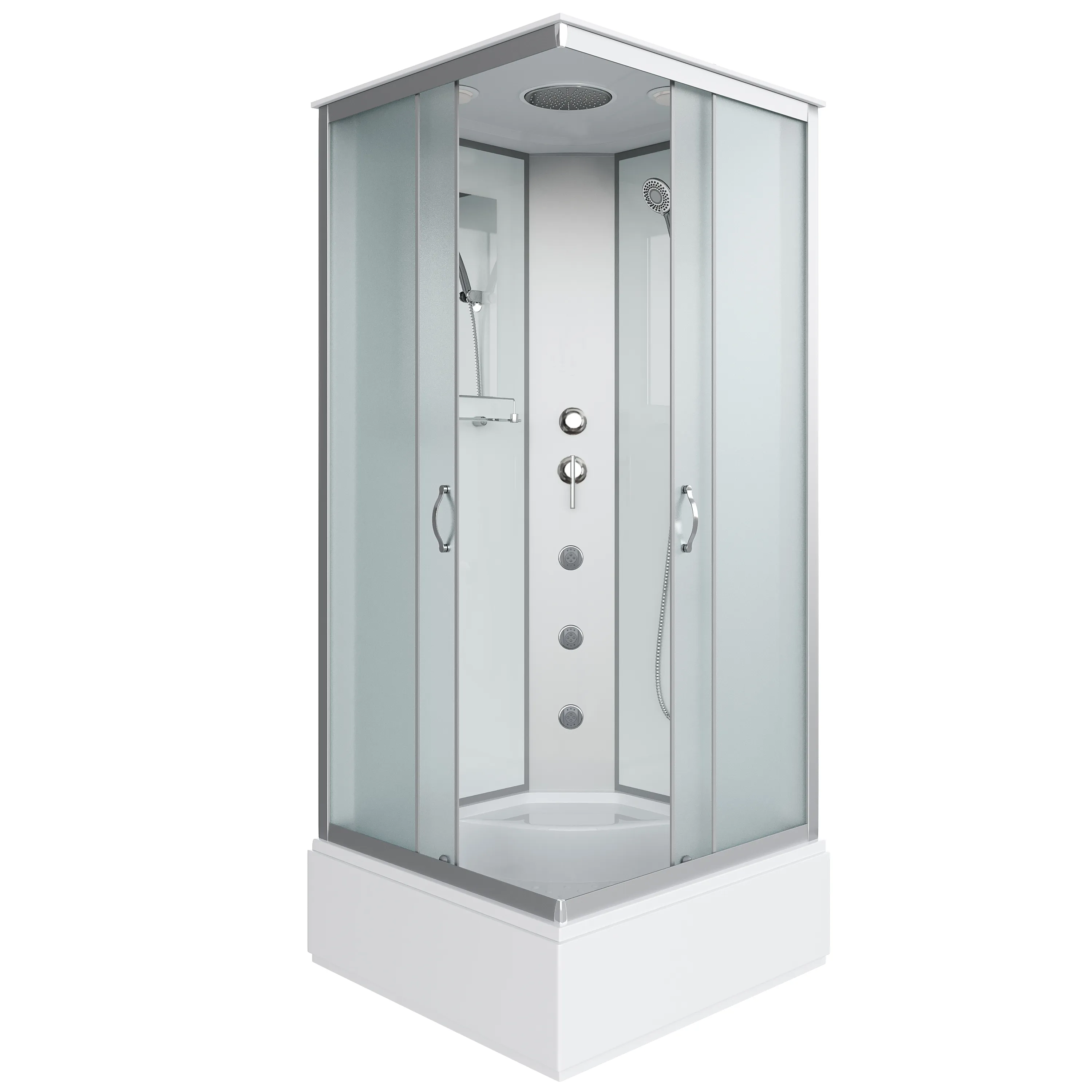 Душевая кабина Niagara Classic NG-1108-14G (90х90х215) средний поддон(26см),стекло матовое,4 места с полкой