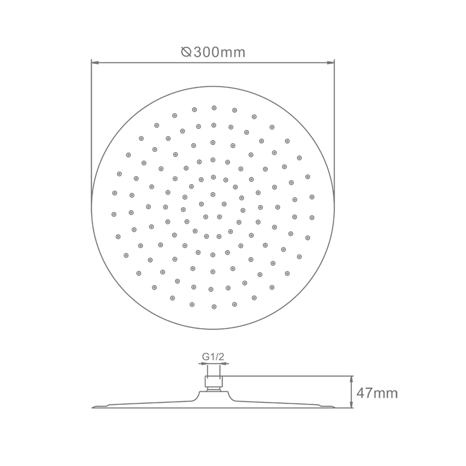 Лейка душевая верхняя Raglo R451.56.03 тропический душ ∅300мм нержавеющая сталь, Сатин золотой 