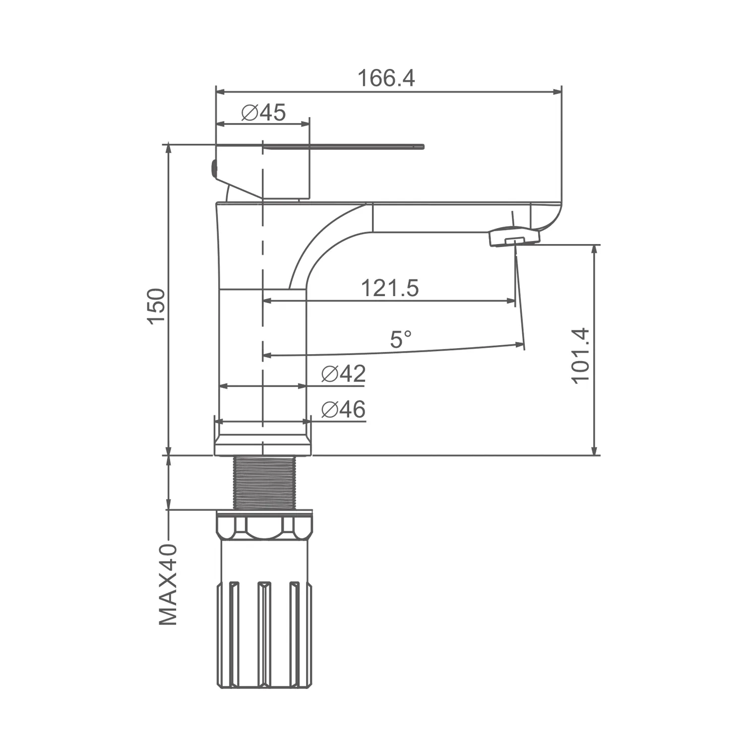 Смеситель Prohanss На раковину монолитный, золотой сатин P35.10.03
