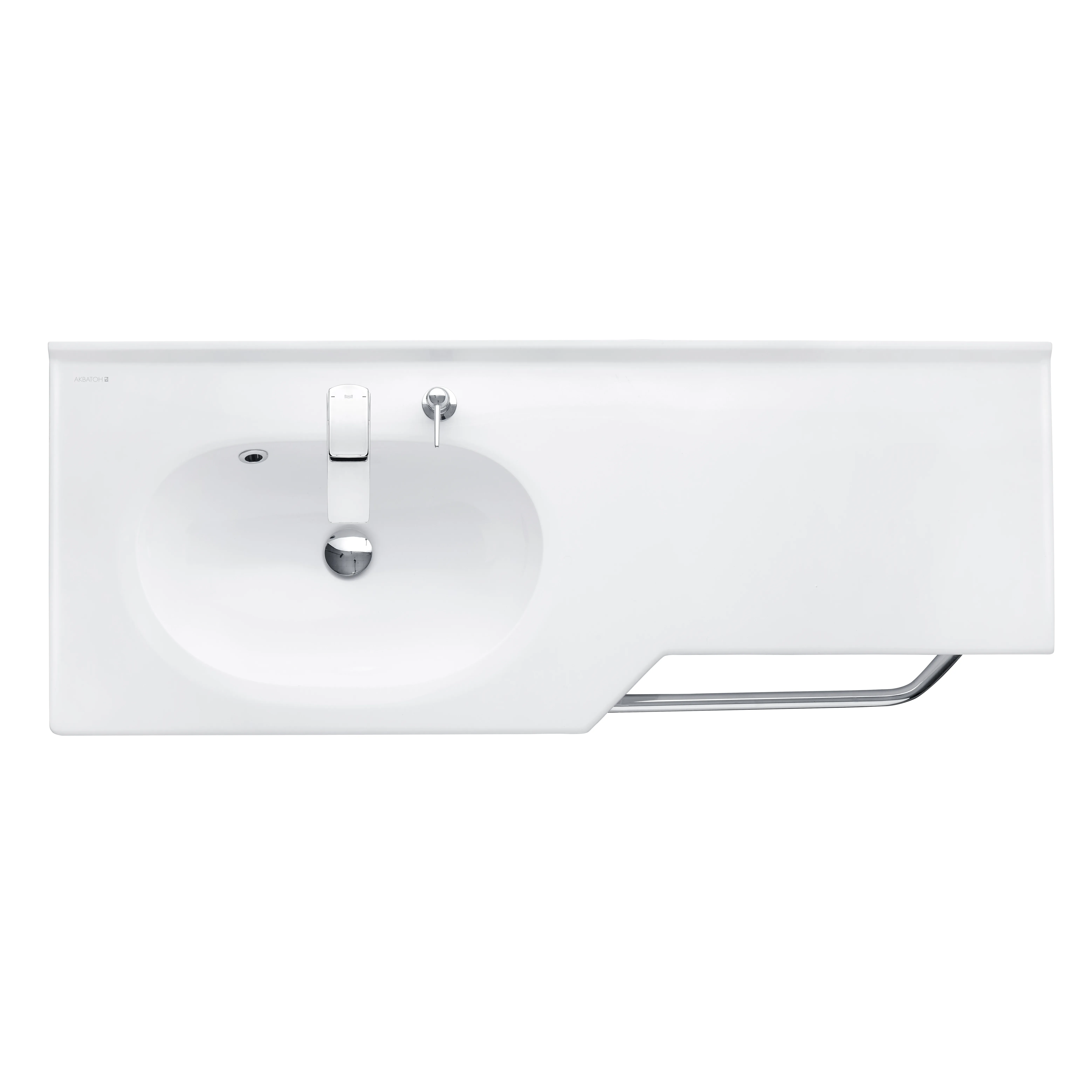 Раковина AQUATON Отель 2/127 левая белая с навесами 1A70113WOT01L в магазинах СантехГид