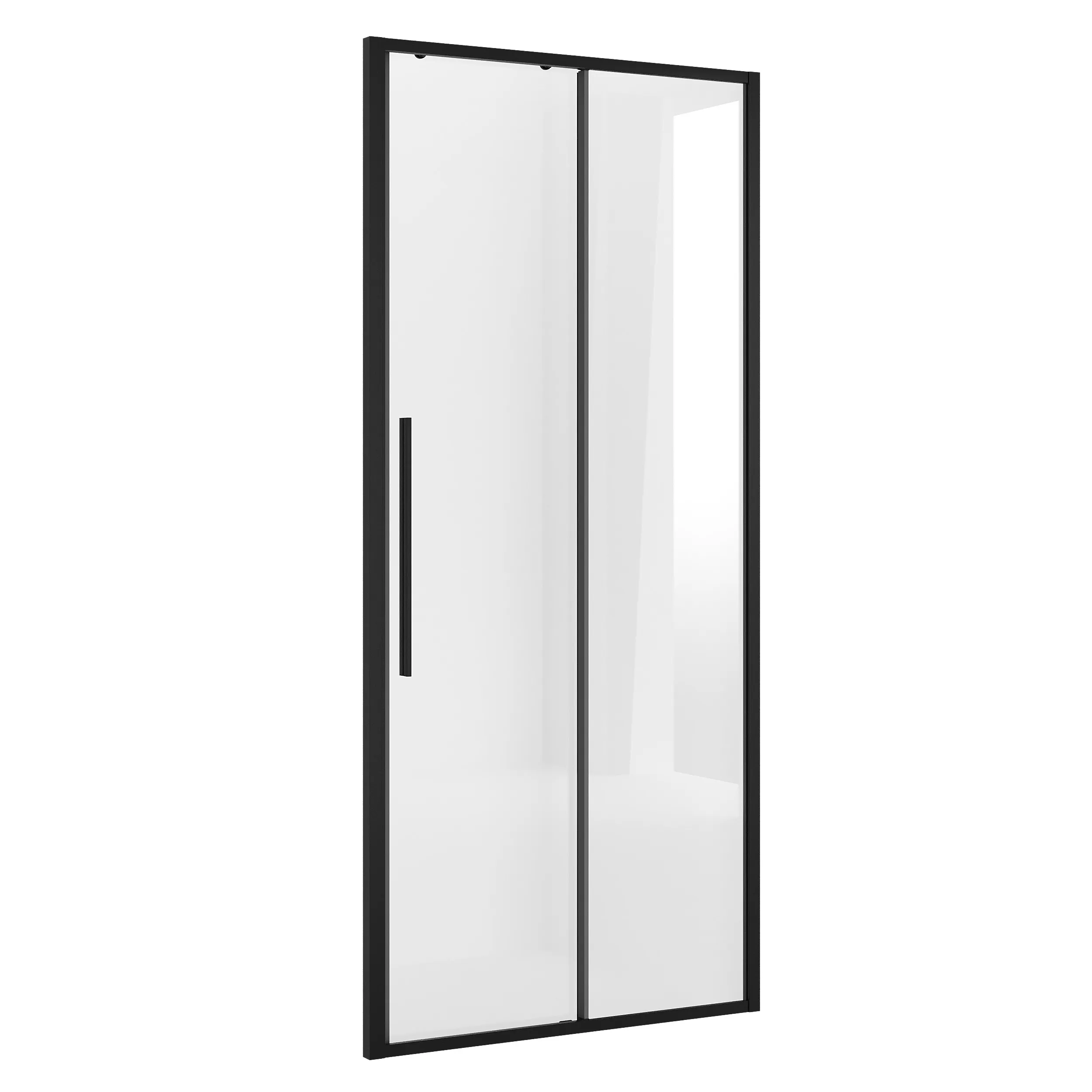 Дверь в нишу Niagara Nova (100х195) черный матовый,стекло прозрачное,дверь раздвижная,1 место NG-84-10AB 