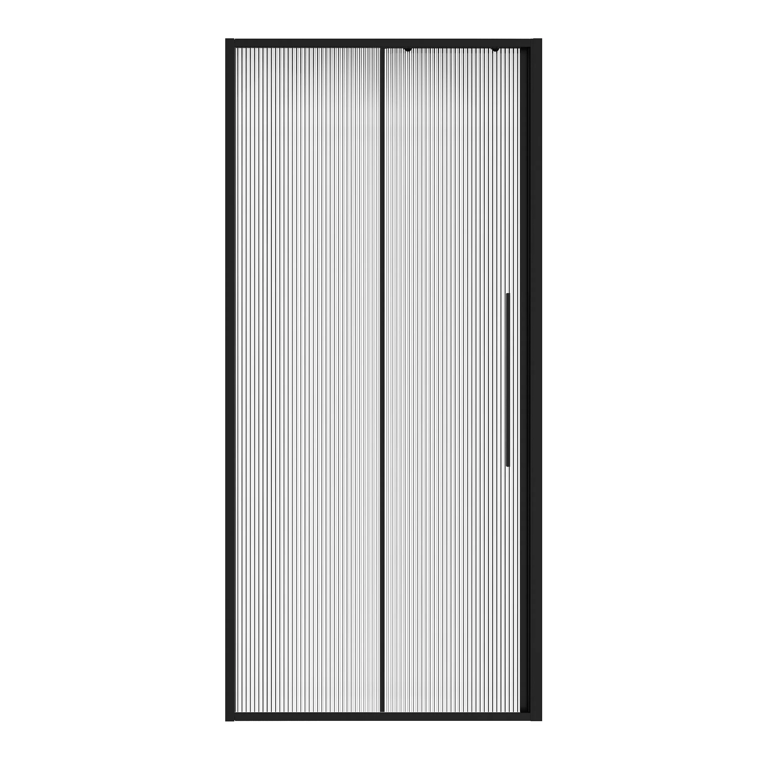 Дверь в нишу Niagara Nova (100х195) черный матовый,раздвижная влево,стекло рифленое,1 место NG-84-L10FHB 