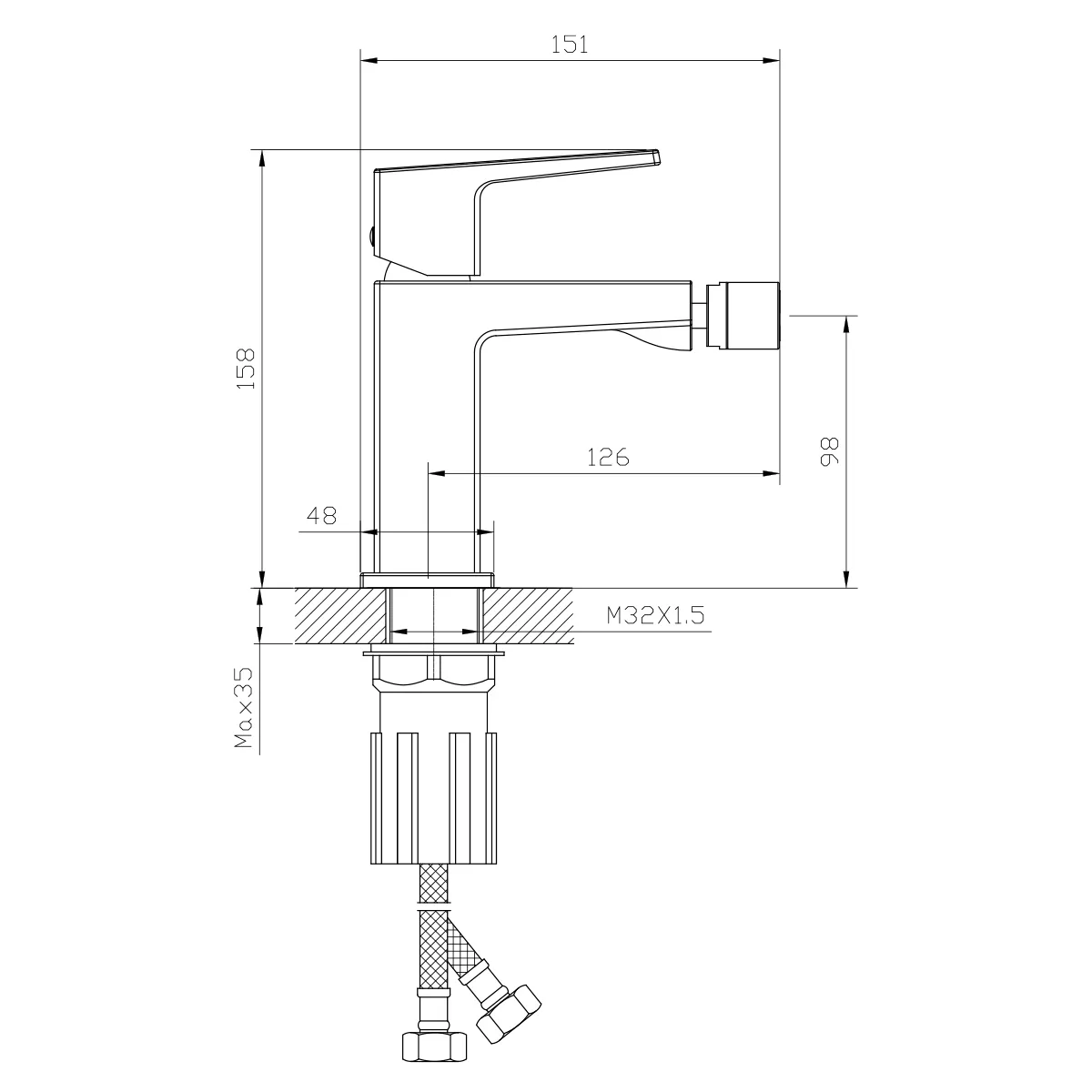 Смеситель Splenka S01.50 для биде  , хром