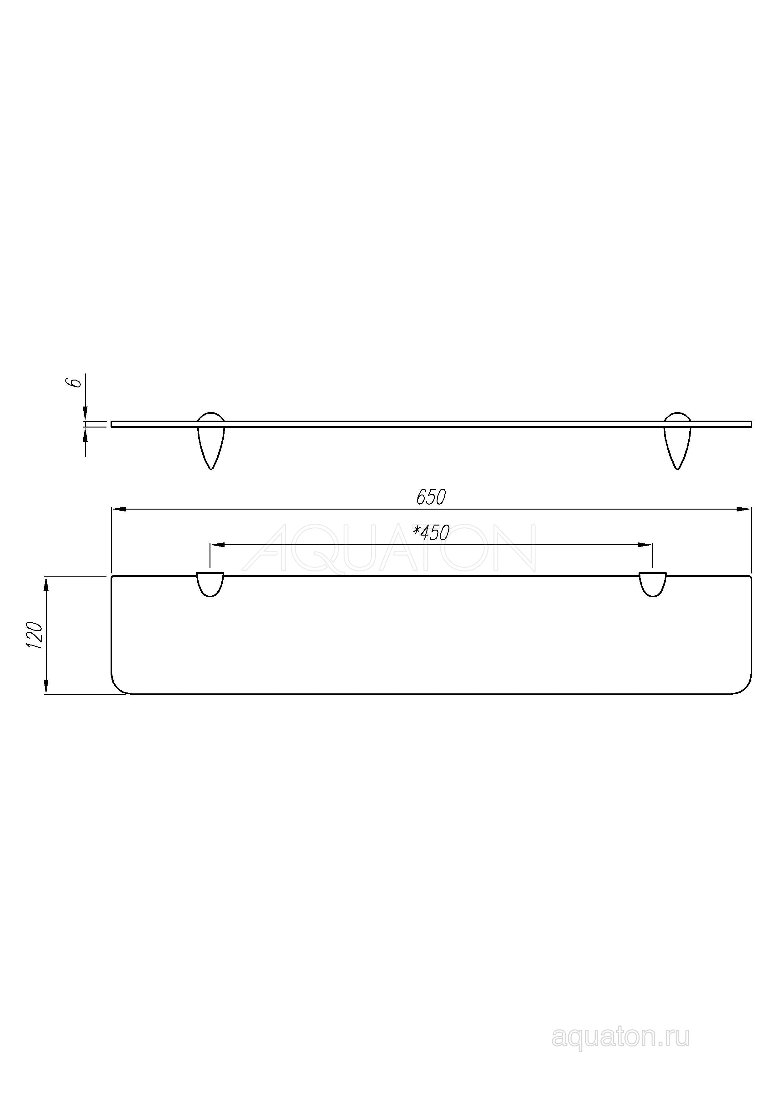 Полка стеклянная Альпина 65