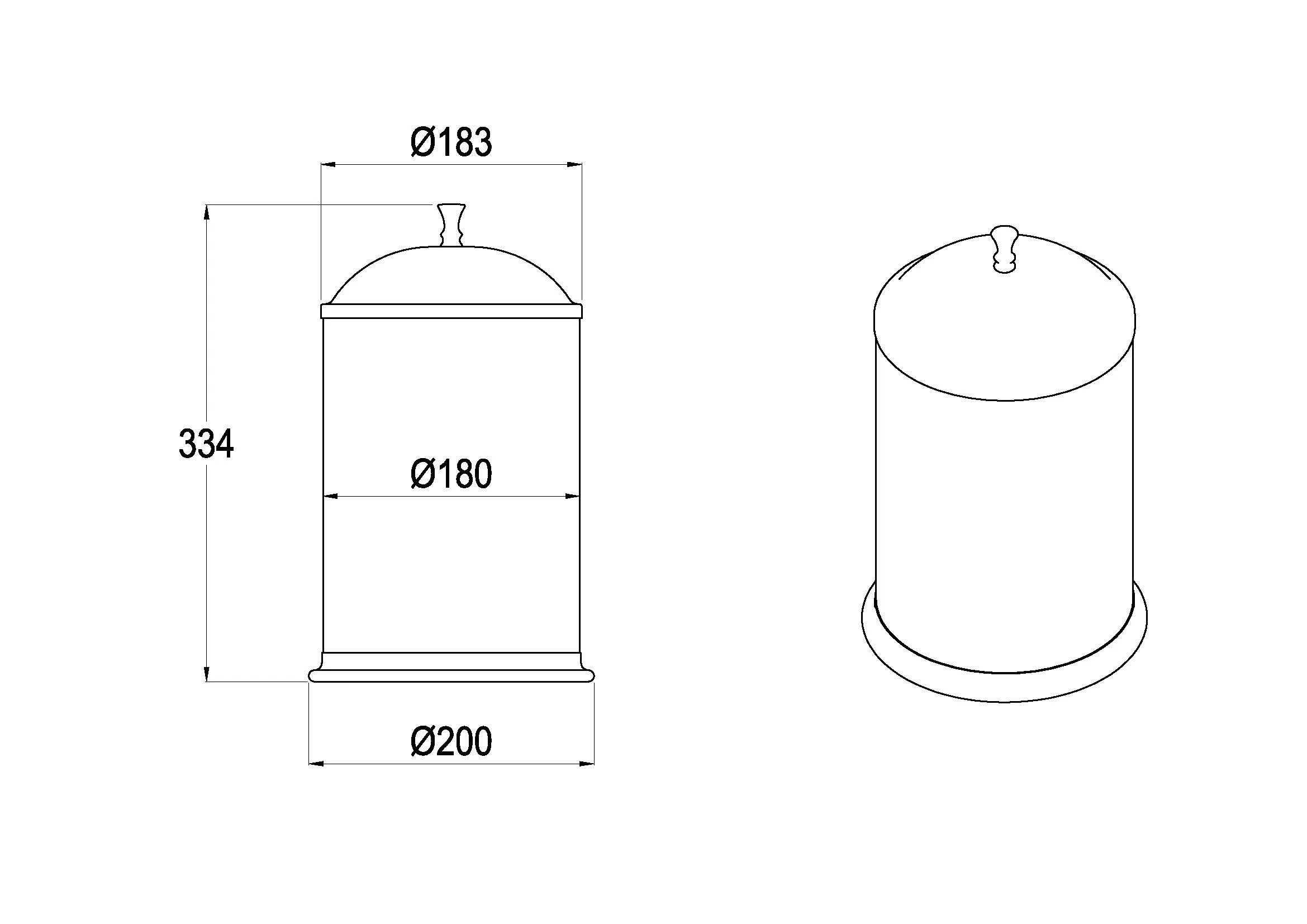 Ведро для мусора, классика Bronze