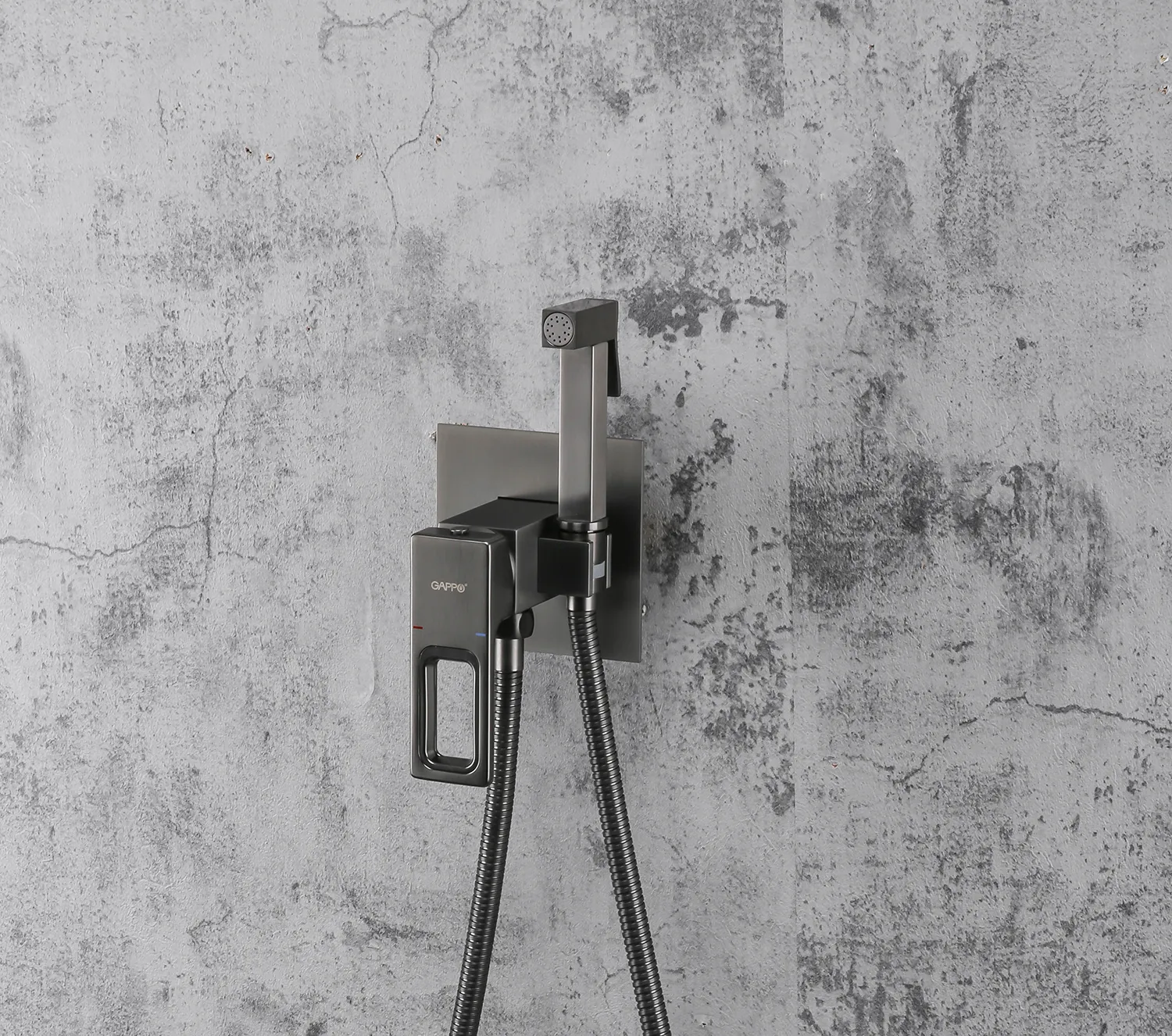 Встраиваемый гигиенический душ оружейная сталь GAPPO G7217-9