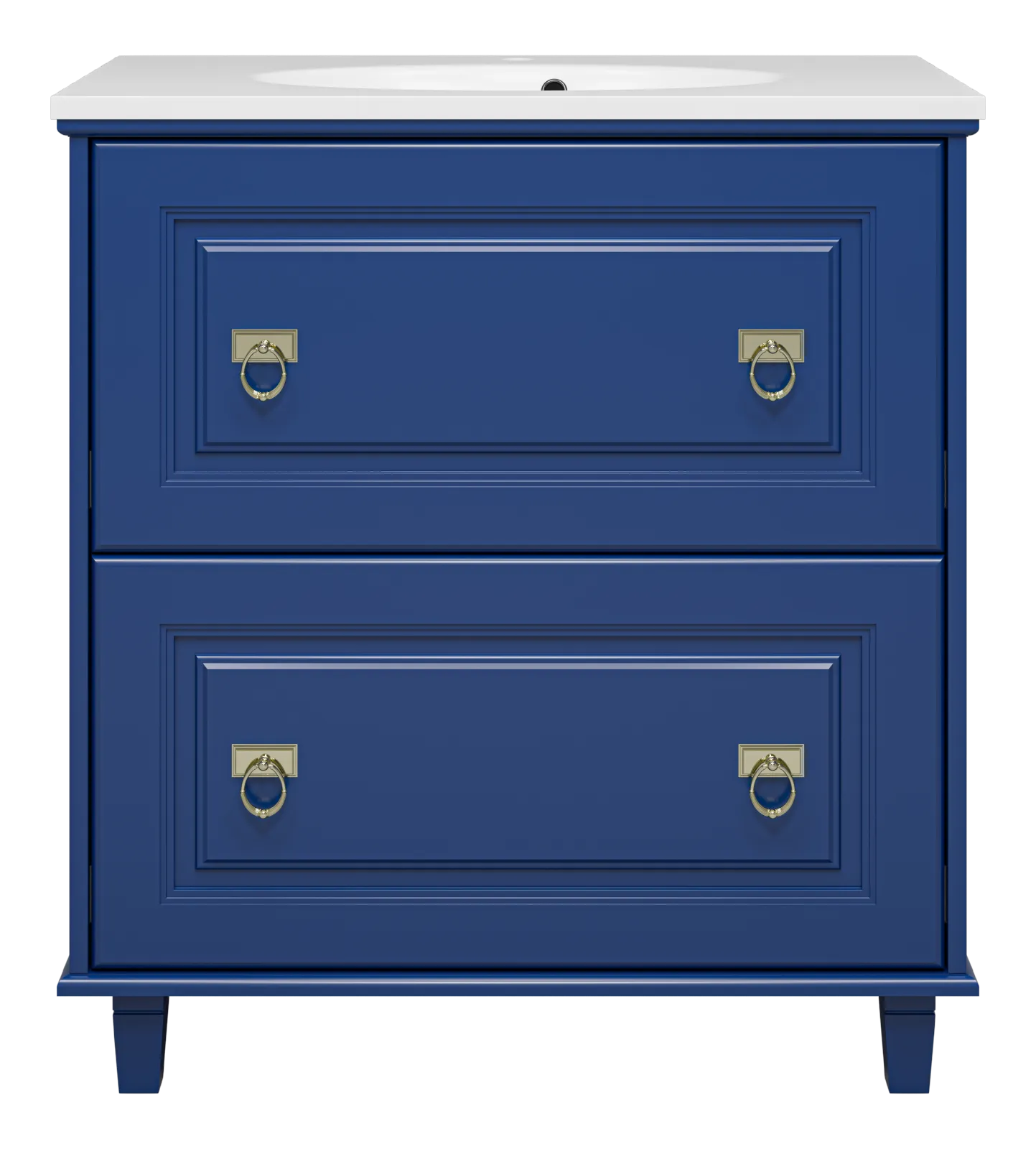 Версаль - 80 Тумба с 2 ящ. синяя матовая + раковина