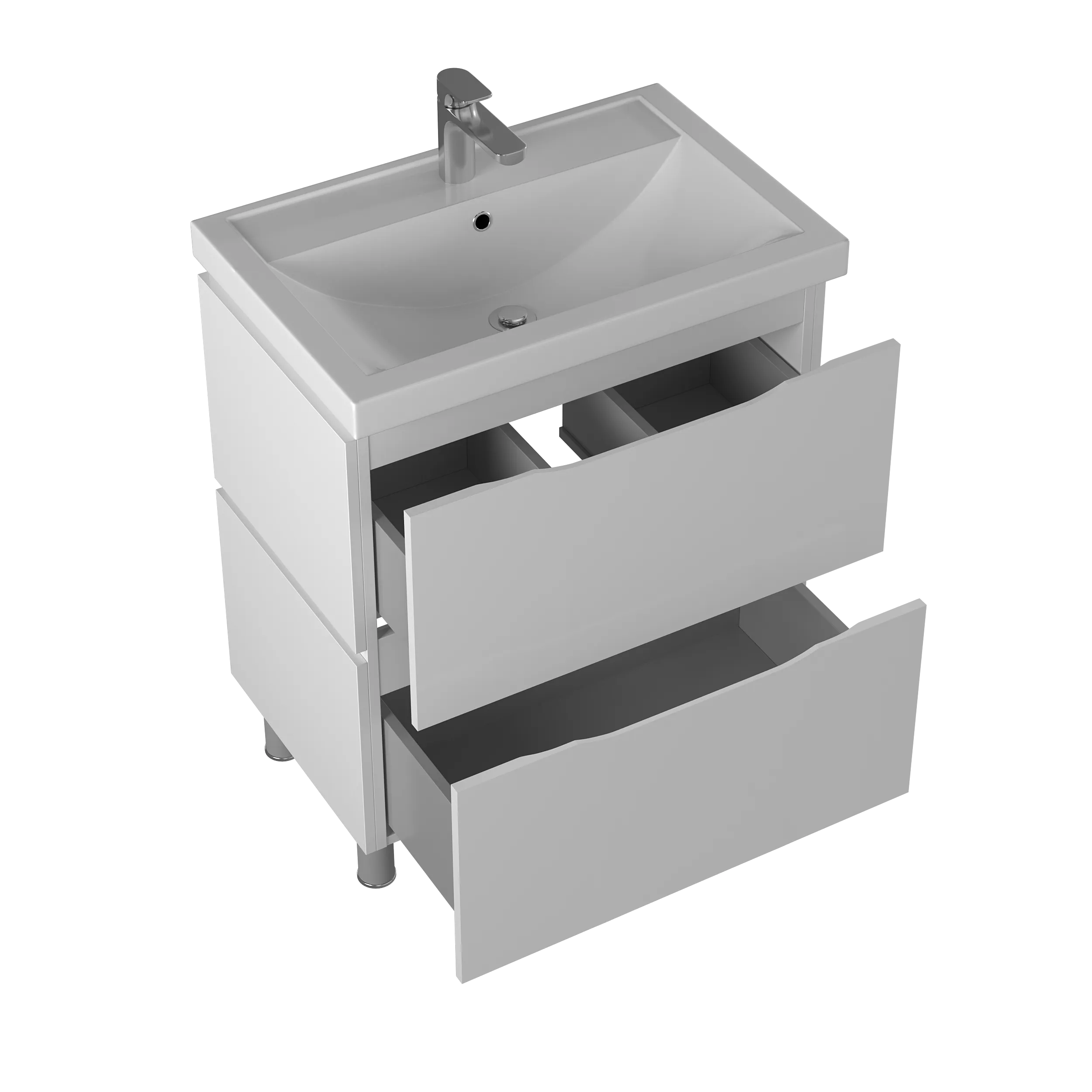 Тумба под раковину Briz Милана 80 см, белый глянец