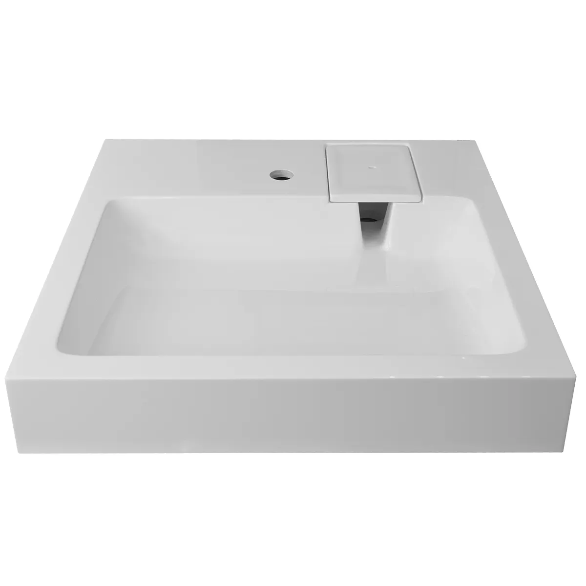 Раковина Azario Slim NEW 600х600х100 литьевой мрамор, сифон в комплекте, белая () CS00086608 в магазинах СантехГид