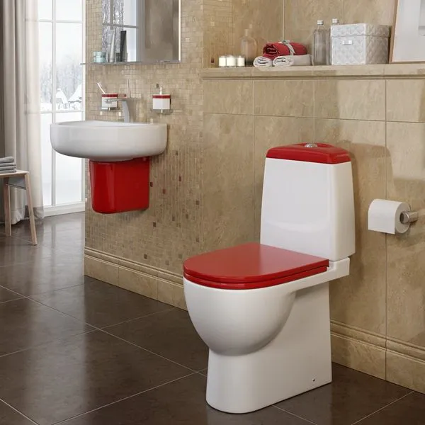 Унитаз-компакт Sanita Luxe Best Color Red с сиденьем Soft Close BSTSLCC07110522