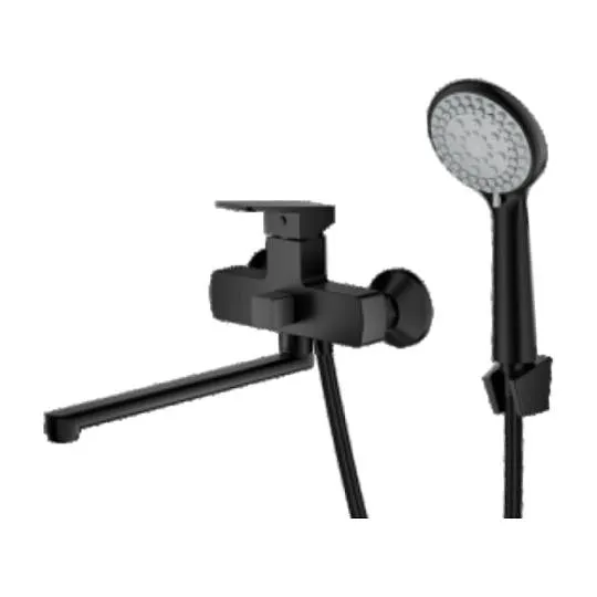 Смеситель Prohanss P60.22.06 для ванны и душа универсальный поворотный излив 30 см, черный